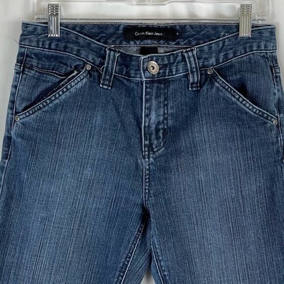 Calvin Klein Mid Rise Medium Wash Boho Festival Boot Cut Jeans Size 6 - Picture 4 of 11